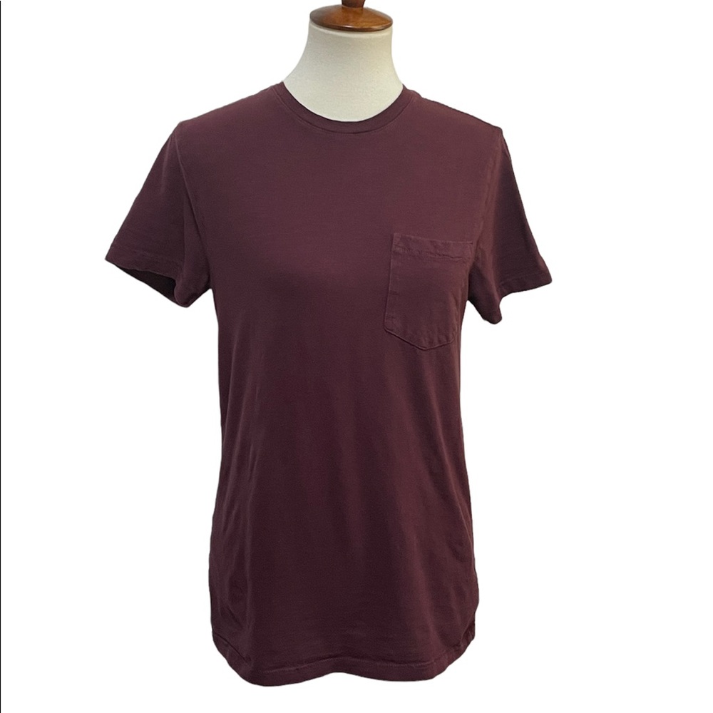 Goodfellow &‎ Co Burgandy Short Sleeve Tshirt Top 100% Cotton